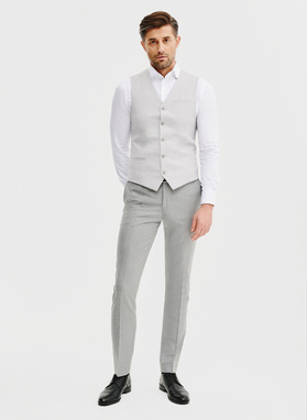 Jednorzędowa szara kamizelka