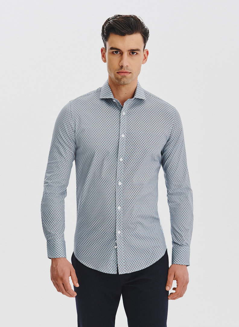 Koszula męska we wzór geometryczny