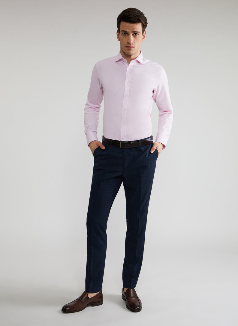 Granatowe spodnie garniturowe P21WF-6G-073-G-S