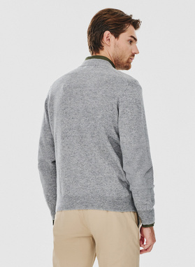 Sweter męski rozpinany w szarym kolorze