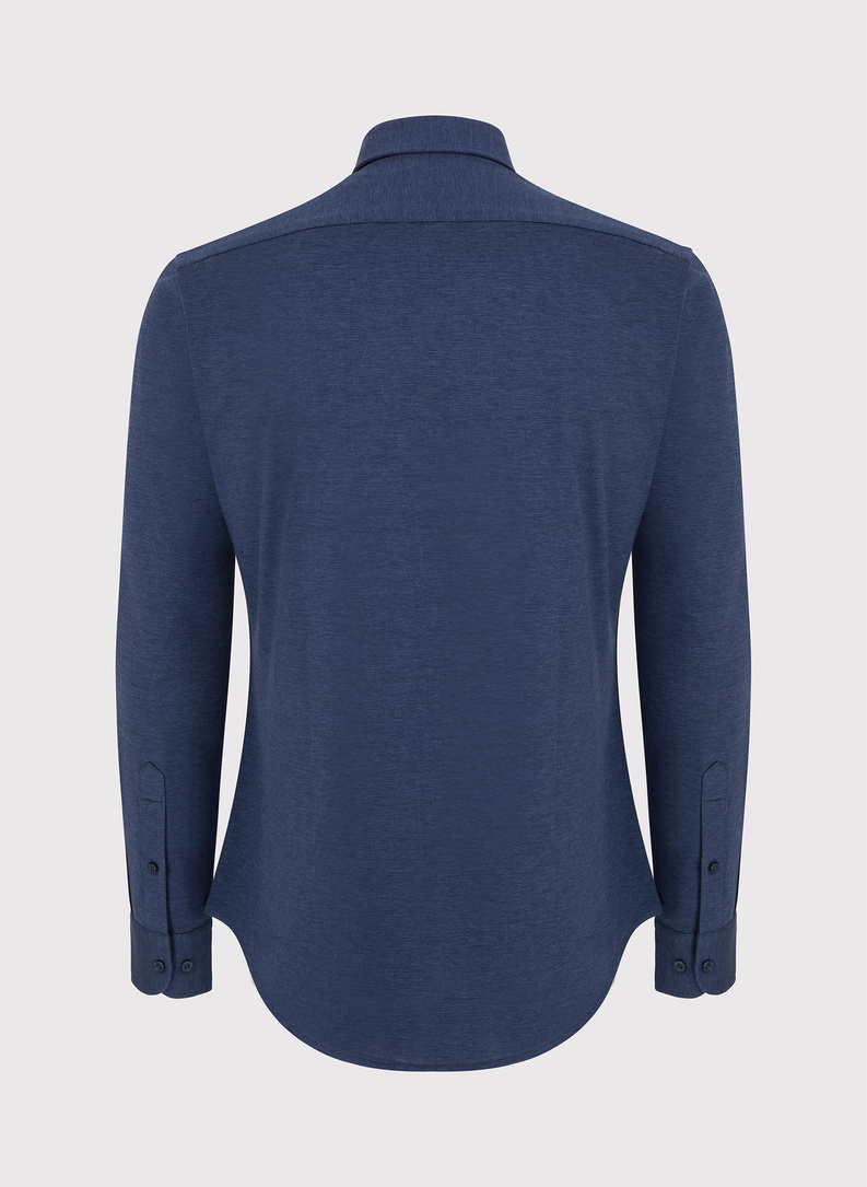 Ciemna niebieska bawełniana koszula męska