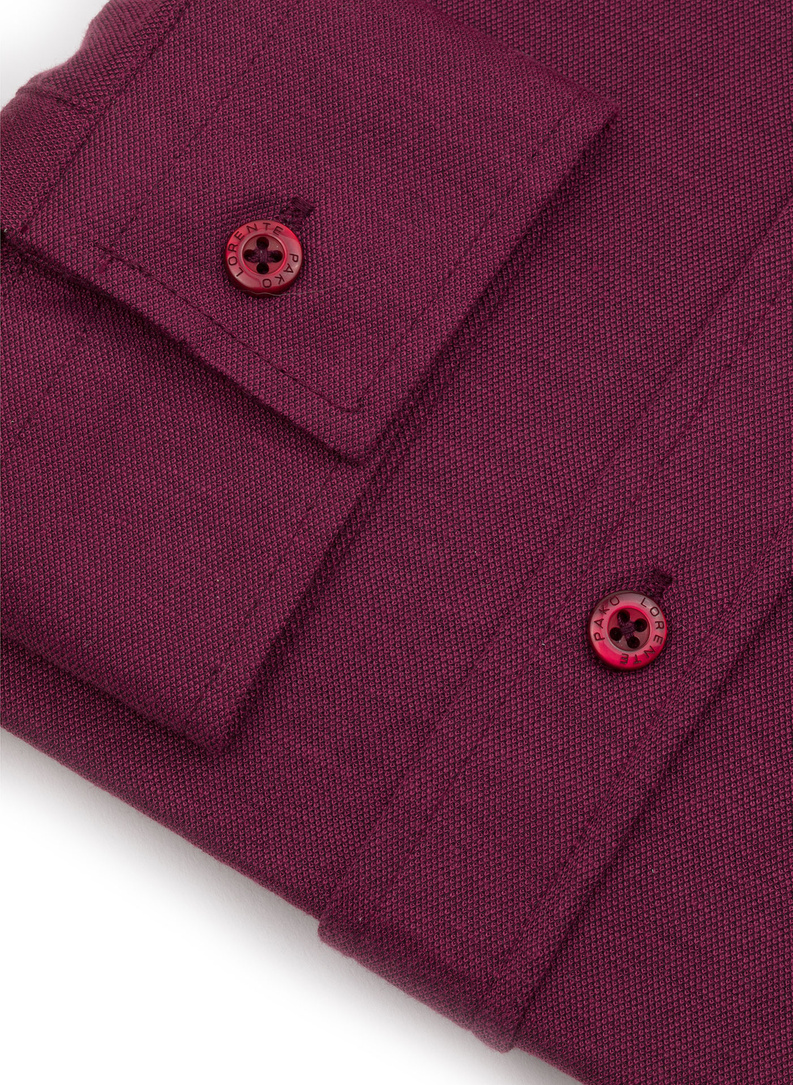Gładka taliowania koszula w kolorze bordowym