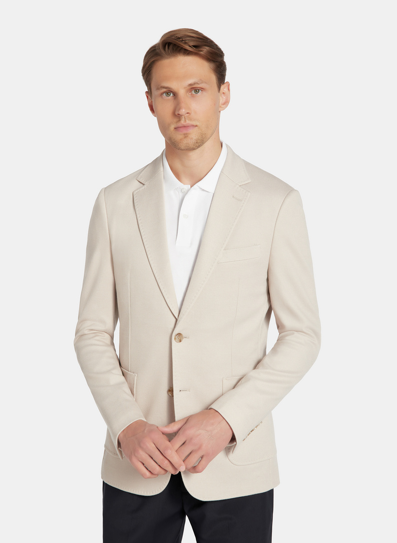 Beżowa marynarka z dzianiny