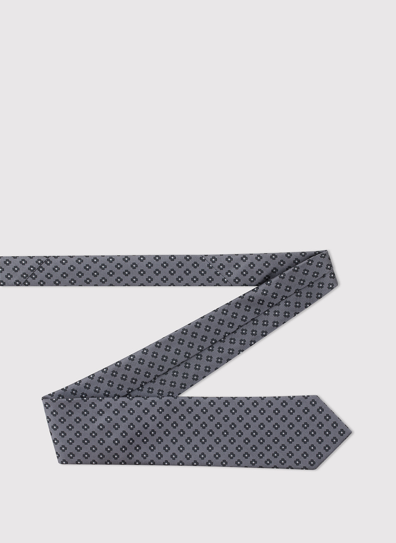 Szary wzorzysty krawat męski