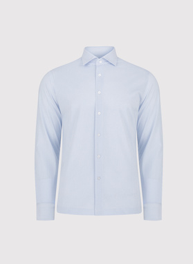 Błękitna koszula w drobny prążek