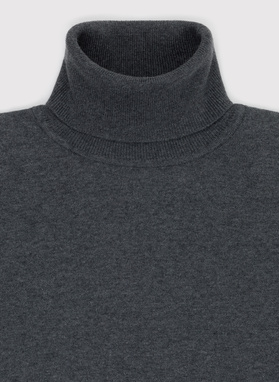 Gładki basicowy golf męski w kolorze szarym