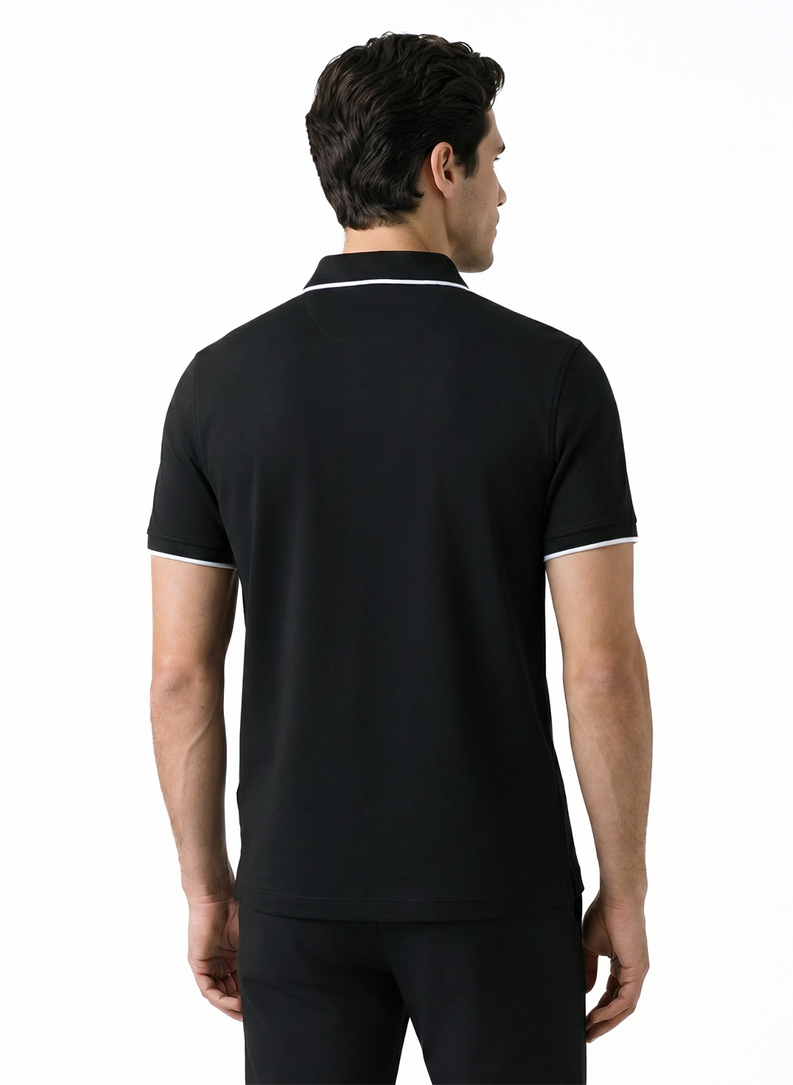 Czarny t-shirt polo