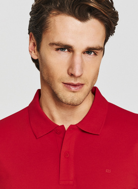 Czerwone bawełniane polo męskie