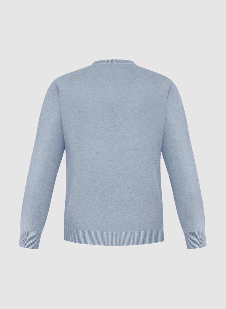 Jasnoniebieski sweter męski v-neck