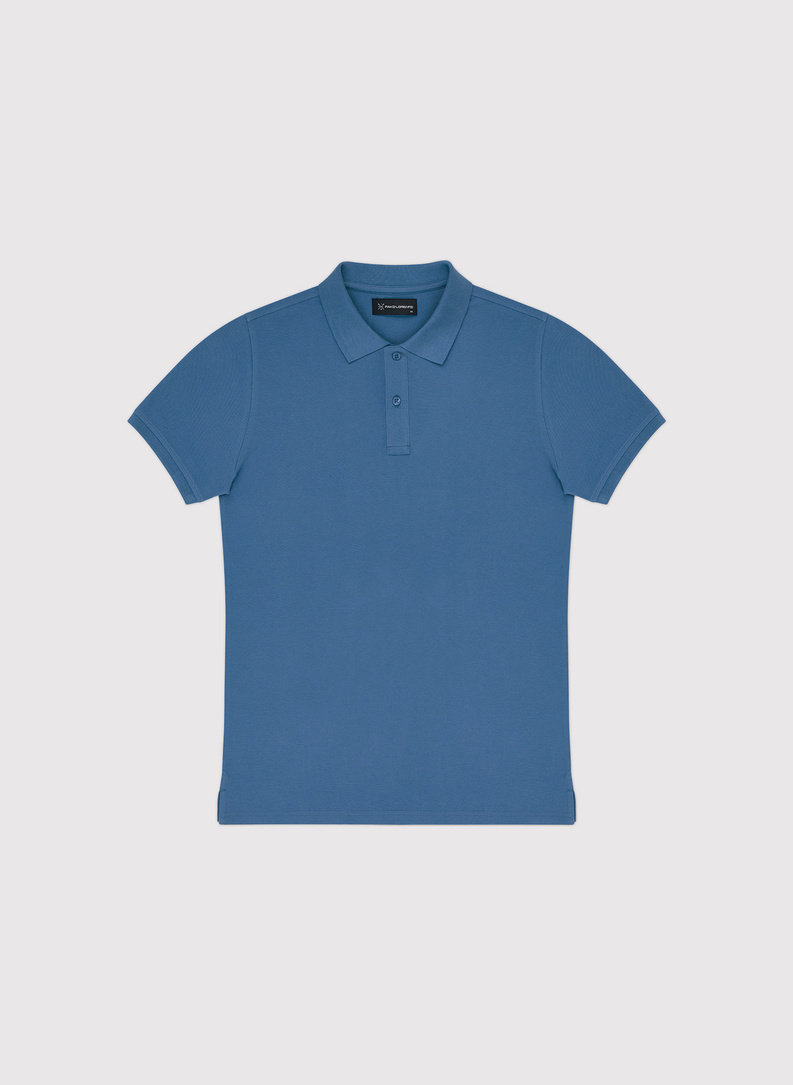 Gładki t-shirt polo w niebieskim kolorze