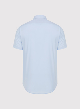 Niebieska koszula męska z krótkim rękawem