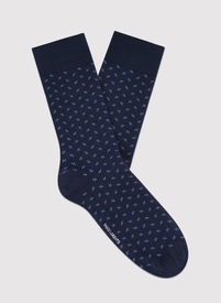 Granatowe skarpety we wzorki