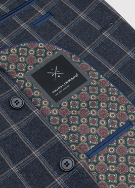 Granatowa casualowa marynarka męska w kratę