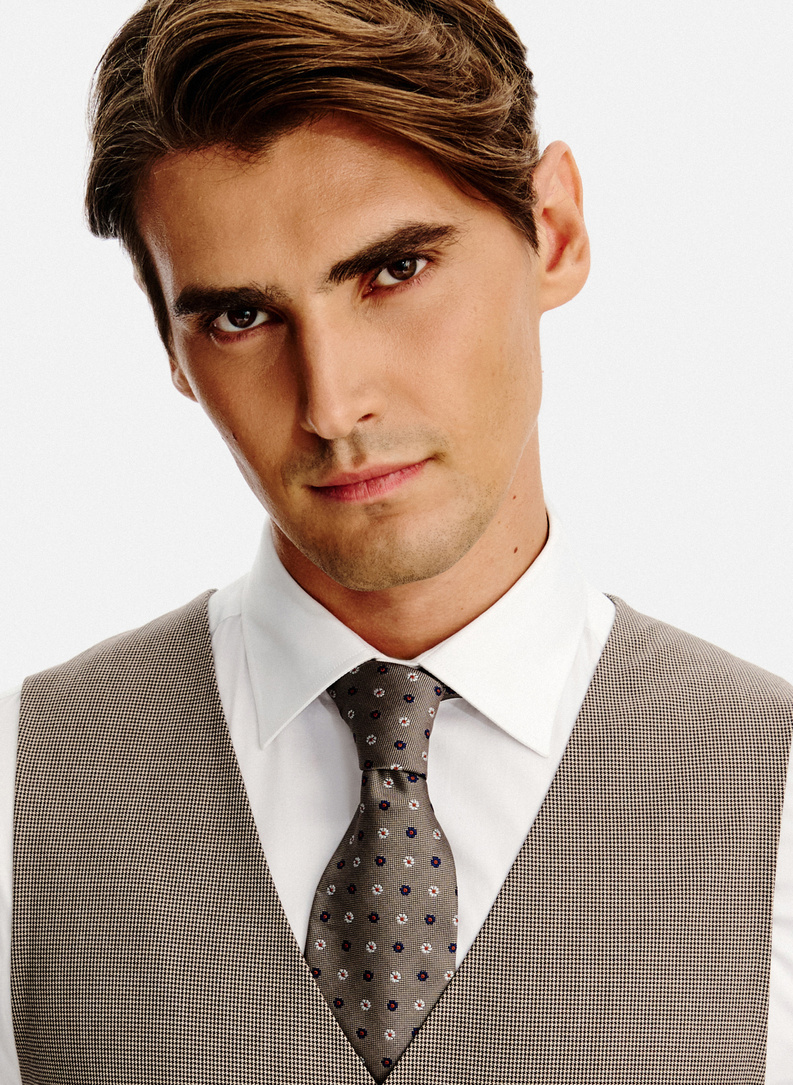 Dwurzędowa kamizelka w pepitkę