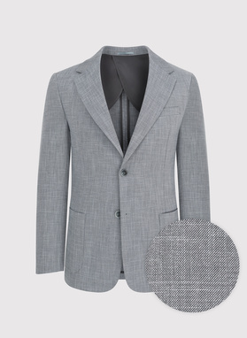 Lniana szara marynarka męska melanż