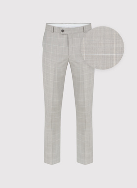 Wełniane spodnie garniturowe w kratkę