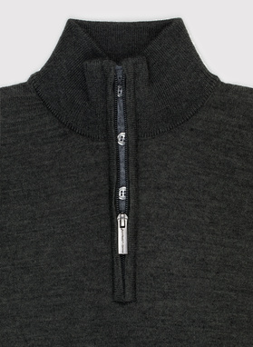 Grafitowy sweter męski ze stójką