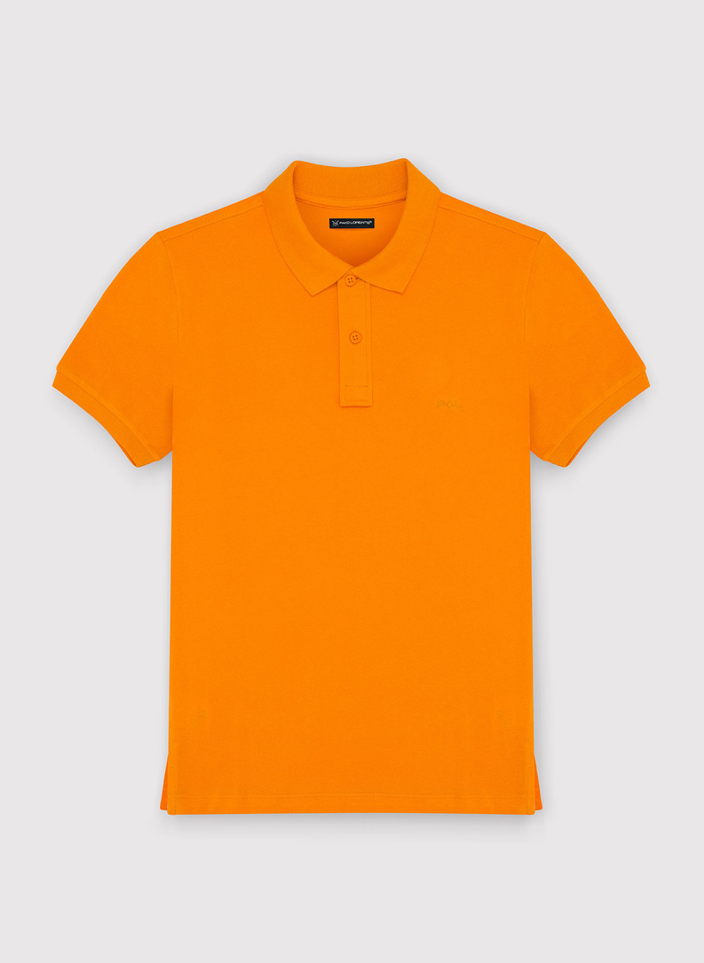 Gładki T-shirt polo w kolorze pomarańczowym