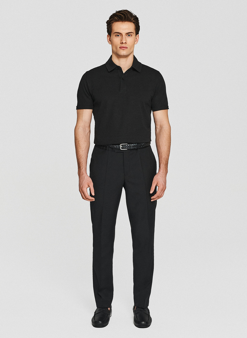 Czarny t-shirt polo
