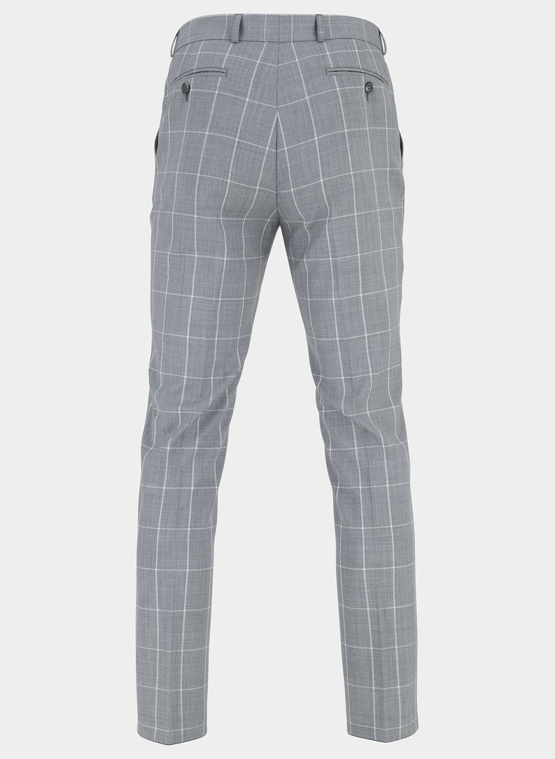 Szary garnitur BUENAVISTA w kratę 