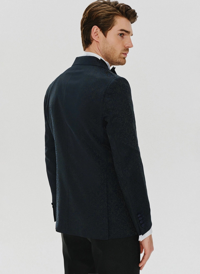 Ślubny czarno-granatowy smoking męski