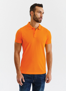 Gładki T-shirt polo w kolorze pomarańczowym