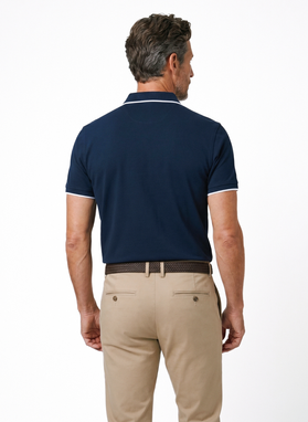 Granatowy t-shirt polo