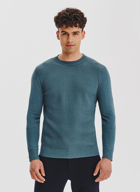 Turkusowy sweter męski