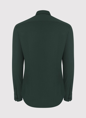 Ciemnozielona gładka koszula męska 