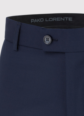 Granatowe spodnie garniturowe z wełną