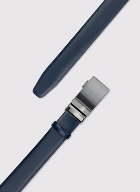 Granatowy skórzany pasek męski