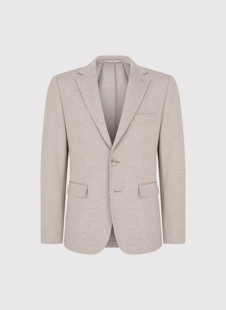 Jasnobrązowa dzianinowa marynarka męska