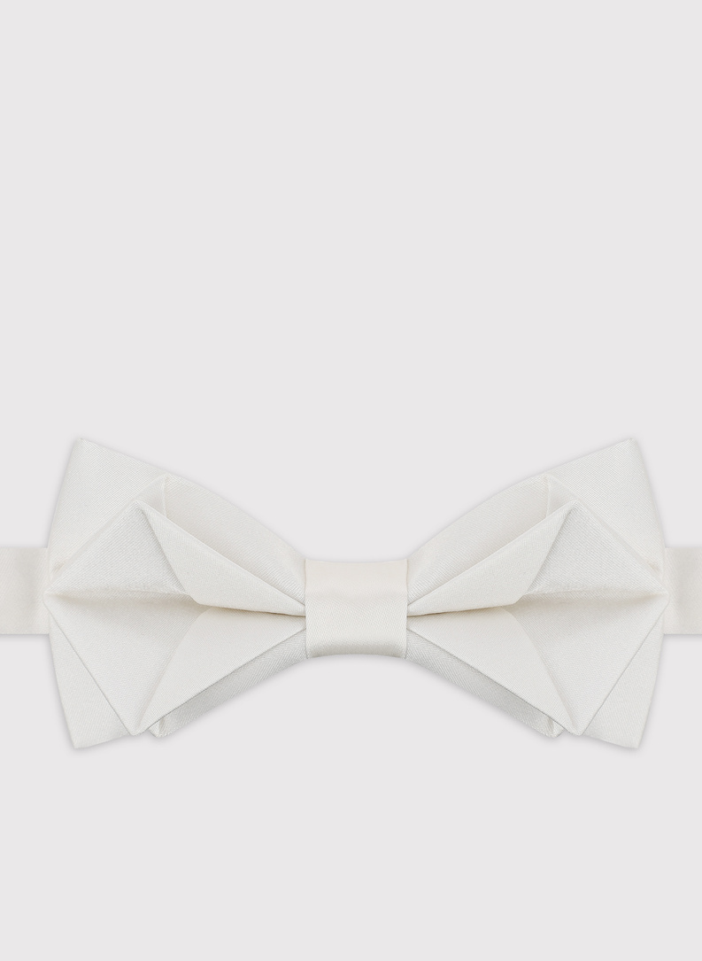 Jedwabna biała mucha męska