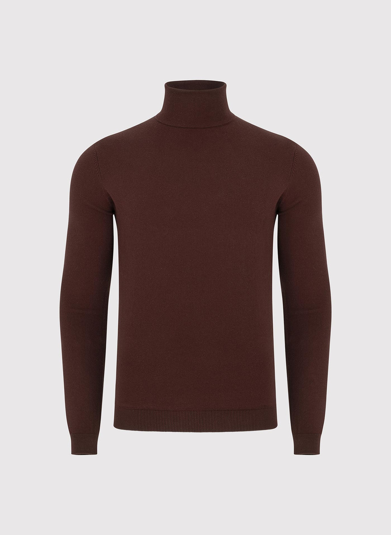 Brązowy gładki golf męski