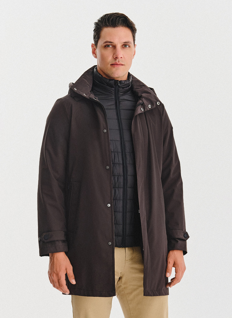 Brązowa kurtka jesienna 2w1