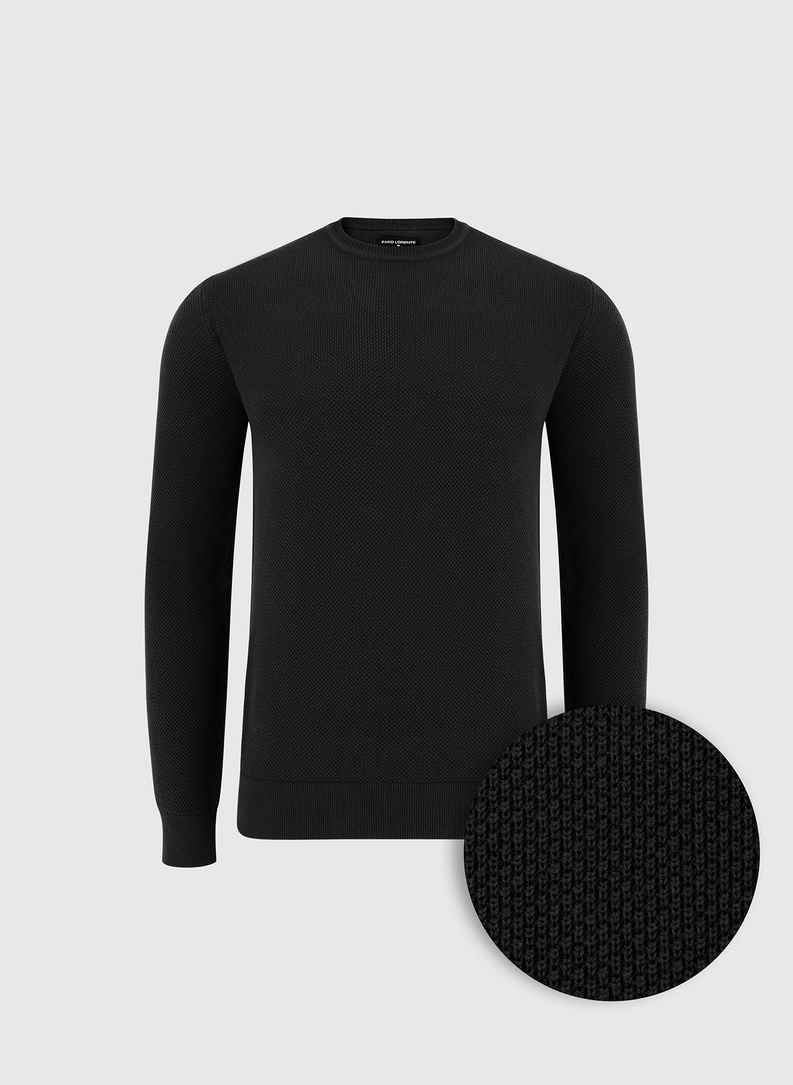 Czarny sweter męski o-neck