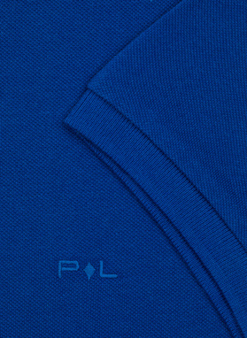 Gładki T-shirt polo w kolorze indygo