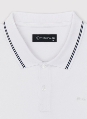 Gładki t-shirt polo w kolorze białym