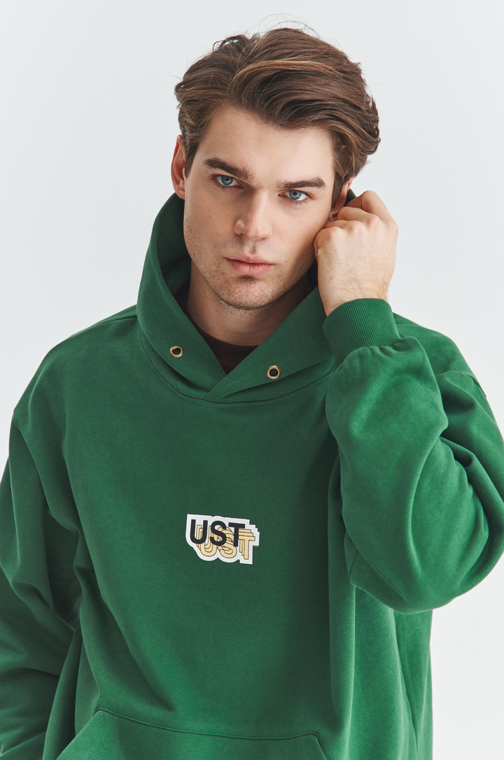 Bluza z kapturem zielona C21WF-2K-005-Z