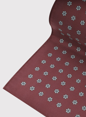 Bordowa poszetka w kwiatki