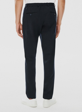 Granatowe spodnie garniturowe