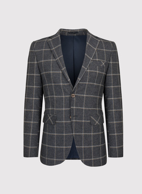 Szara marynarka męska w kratę