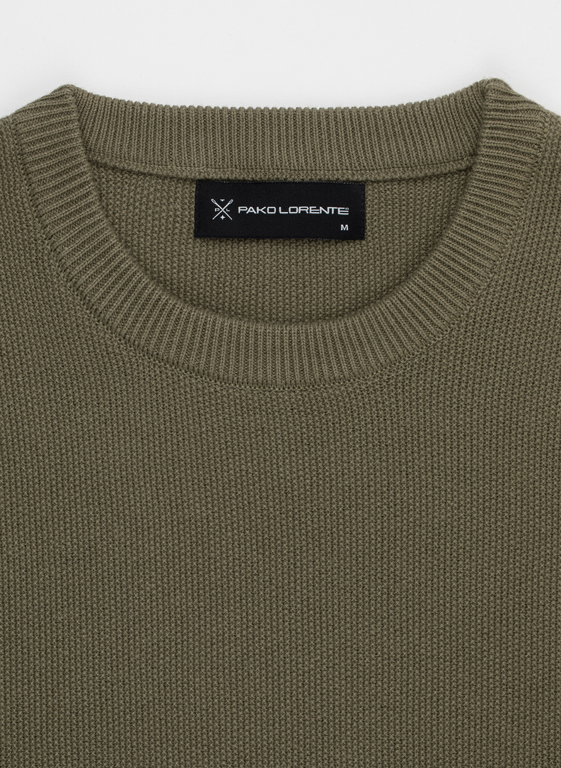 Oliwkowy sweter męski