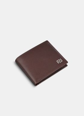 Brązowy skórzany portfel męski