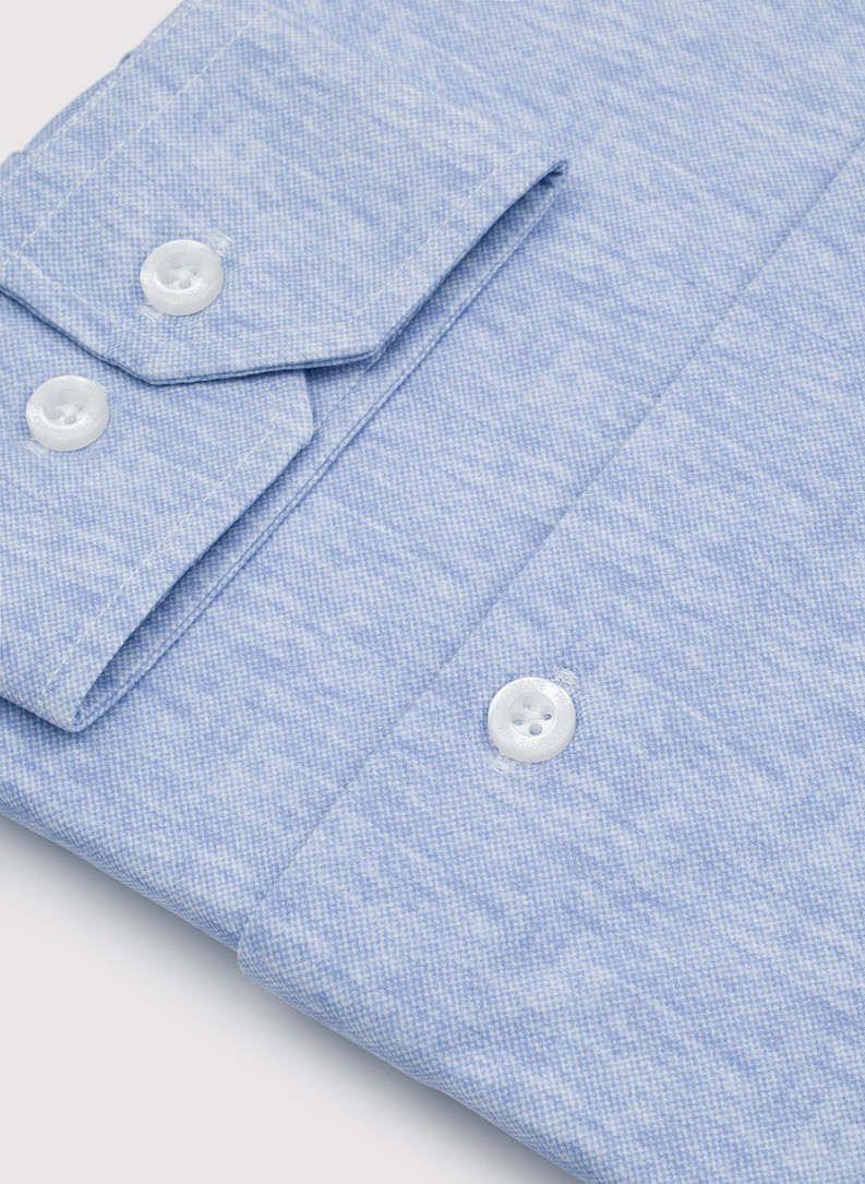 Dzianinowa koszula męska w kolorze niebieskim