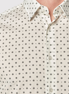 Biała koszula męska w drobny wzór o fasonie Slim Fit