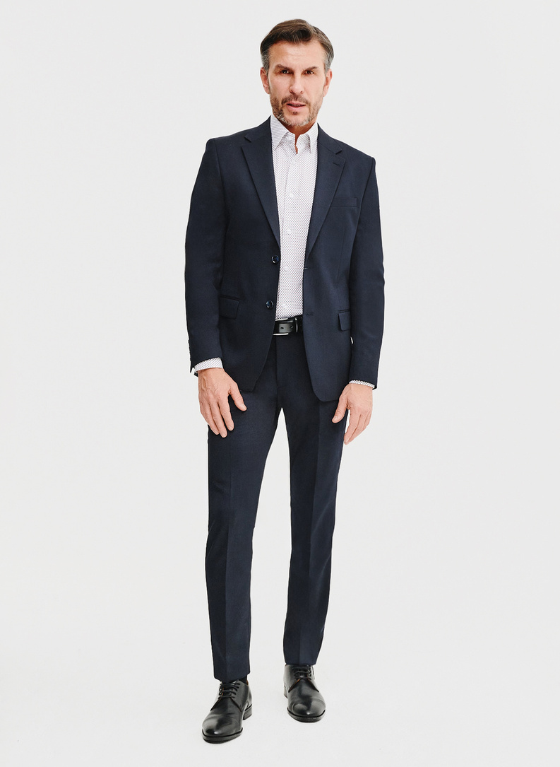 Biała koszula męska w mikrowzór