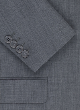 Dwuczęściowy gładki garnitur męski w kolorze szarym