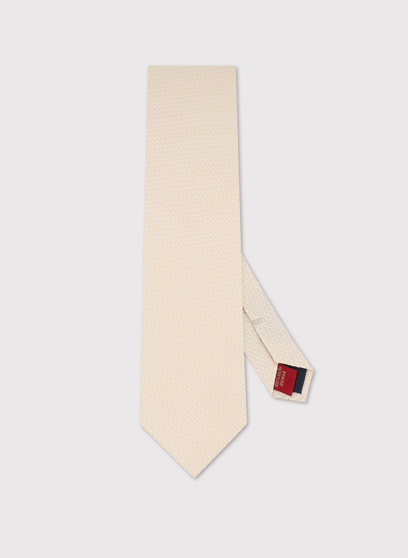 Jedwabny beżowy krawat