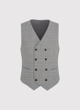 Dwurzędowa kamizelka w kratę